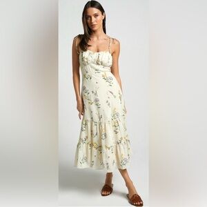 Showpo Floral Midi Dress Cottagecore Romantic Tiered‎ Sundress